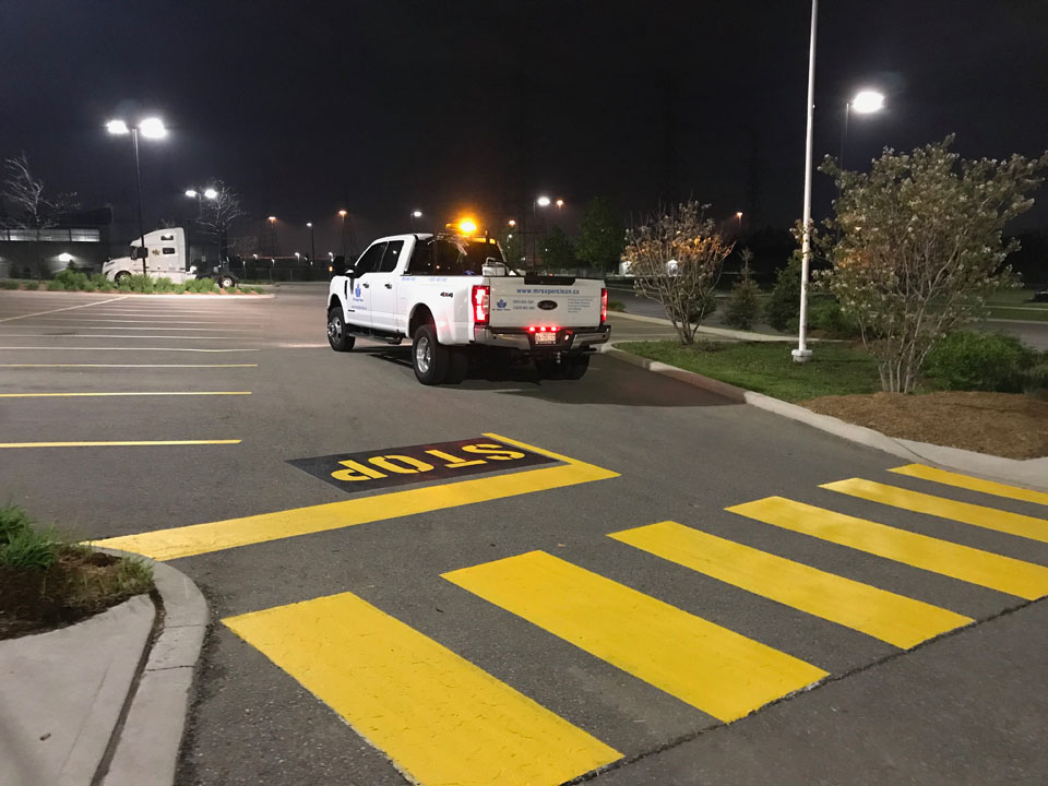 Parking lot line painting